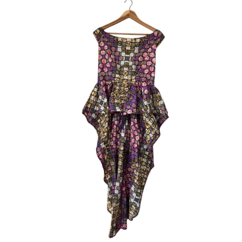 Binta Real Wax African Print Peplum Hi-Low Top | Size 2XL | New